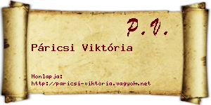 Páricsi Viktória névjegykártya
