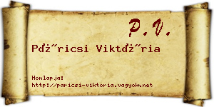 Páricsi Viktória névjegykártya
